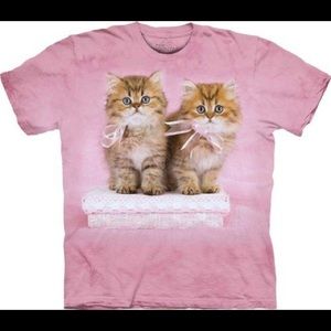 315-The Mountain Pink Kitty Kittens Short Sleeve Tee